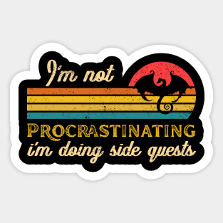 I'm Not Procrastinating I'm Doing Side Quests Funny Dragon Sticker